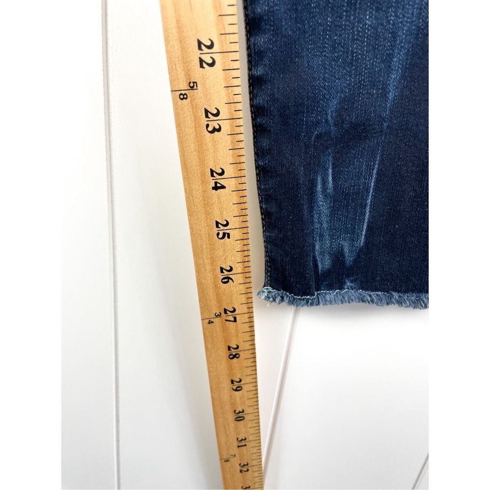 Frame Denim Le Skinny de Jeanne Crop Raw-Edge Jean Busted Knee Faded Thorpe Sz 2 - Picture 6 of 12